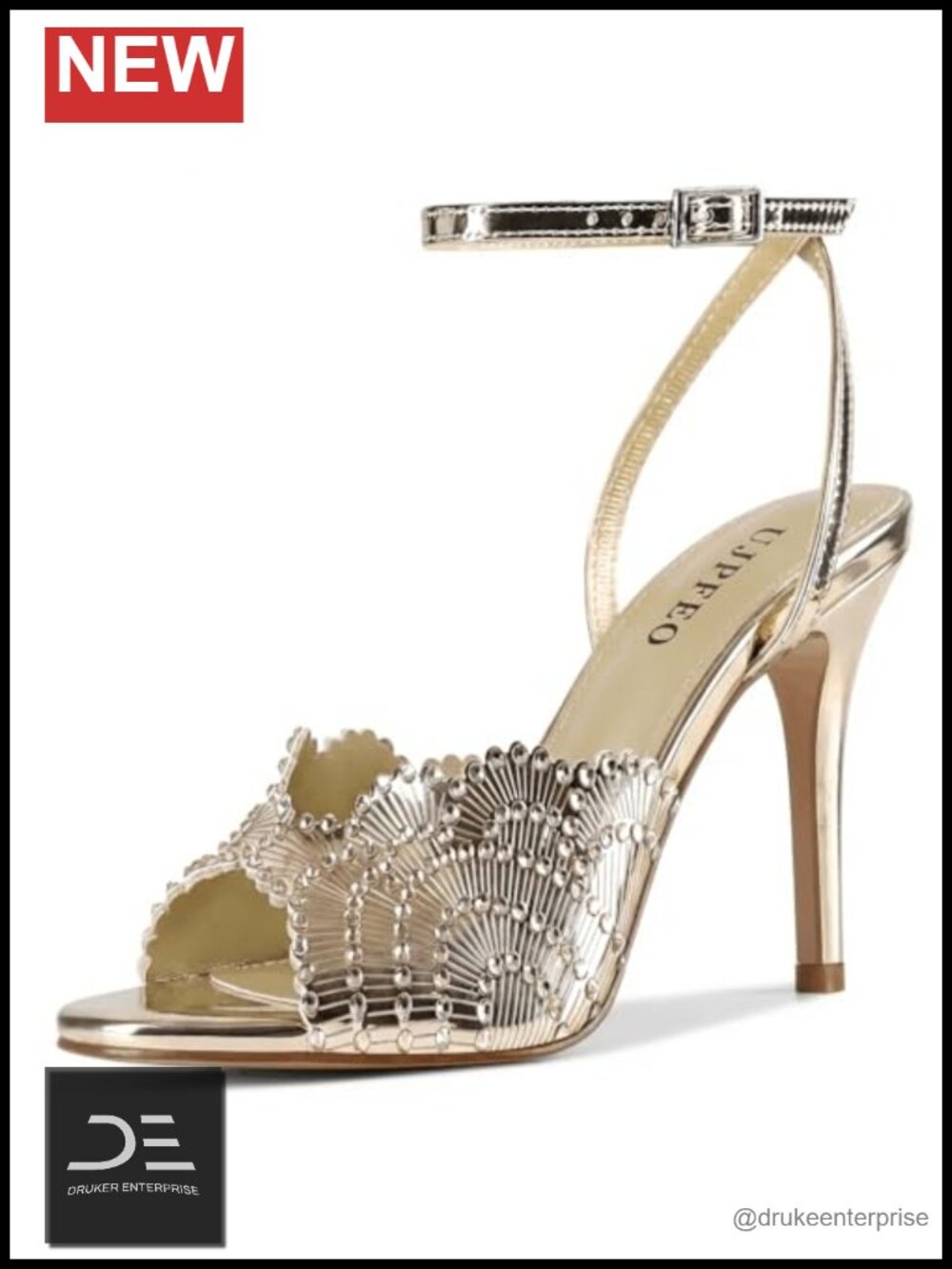 Rhinestone High Heel Sandals Open Toe Stiletto Ankle Strap Dressy Wedding Heels